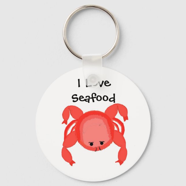 Llavero Diseño de mariscos de cangrejo rojo (Anverso)