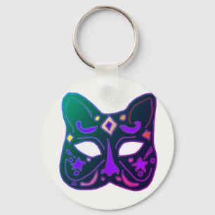 Llavero Diseño de Máscara de Gato Veneto Verde