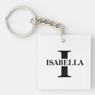 Llavero Diseño de Monograma de Inicial con Nombre Elegante
