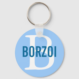 Llavero Diseño de monograma de raza Borzoi