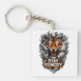 Llavero Diseño de motivación de tigre Hambre de Éxito