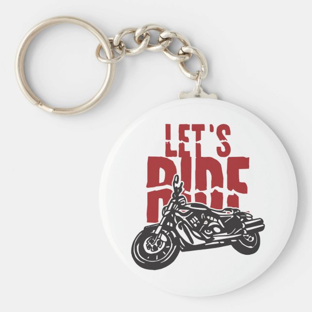 Llavero Diseño de Motocicleta de Lets Ride (Frente)
