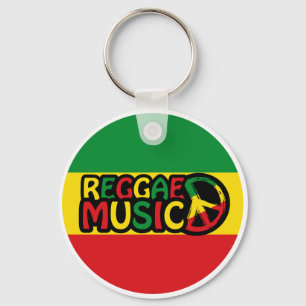 Llavero Diseño de música reggae con estilo rastafari y col