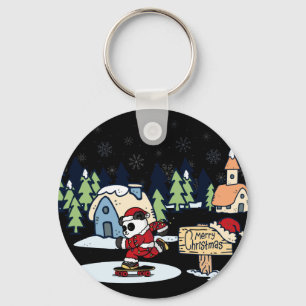 Llavero Diseño de Navidad de patinador de panda