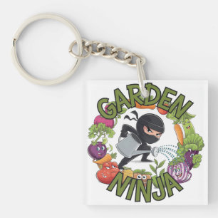 Llavero Diseño de Ninja Jardín - Gráfico divertido de jard