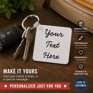 Llavero Diseño de nombre con texto personalizado minimalis