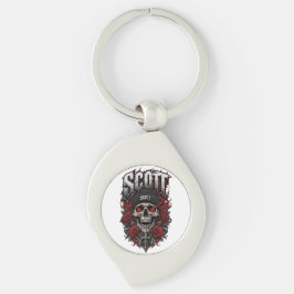 Llavero Diseño de nombre personalizado Scott Gothic Skull