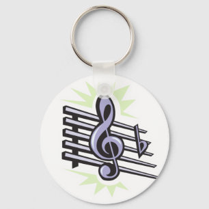 Llavero diseño de nota musical de clave de sol de personal