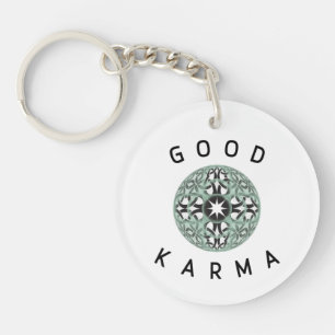 Llavero Diseño de nudos interminables en verde Karma