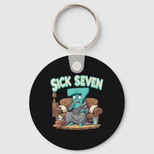 Llavero Diseño de número de Halloween Retro Sick Seven 67