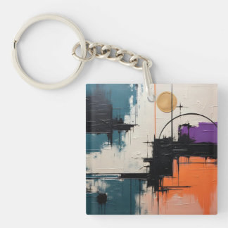 Llavero Diseño de ondas retro 03 - Keychain