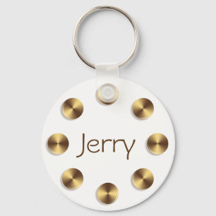Llavero Diseño de oro de los círculos. Nombre