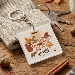 Llavero Diseño de Otoño de Clima de Suéter Cozy Estética d