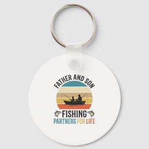 Llavero Diseño de padre e hijo compañeros de pesca para to