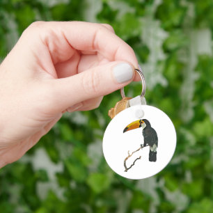 Llavero Diseño de pájaros tropicales para animales con ret