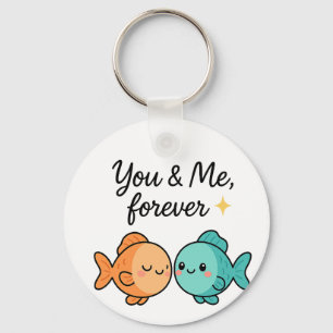 Llavero Diseño de Pareja de Pescado Cuaderno de Tu y Yo