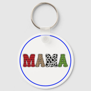 Llavero Diseño de patrón de cuadros de Mama Christmas