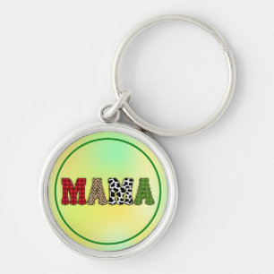Llavero Diseño de patrón de cuadros de Mama Christmas