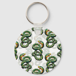 Llavero Diseño de patrón de serpientes - Blanco