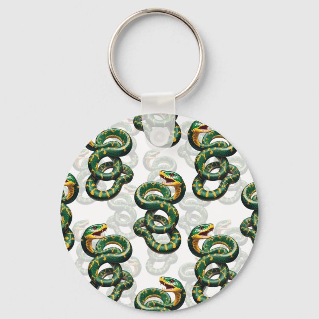 Llavero Diseño de patrón de serpientes - Blanco (Anverso)