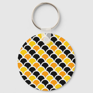Llavero Diseño de patrón marroquí naranja negro lindo