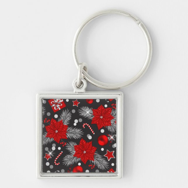 Llavero diseño de patrones de decoración de navidades (Frente)