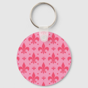 Llavero Diseño de patrones de flor rosado de lis