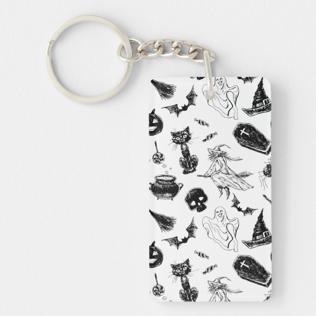 Llavero Diseño de patrones de Halloween (Frente)