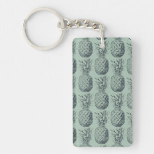 Llavero Diseño de patrones de piña y fruta tropical