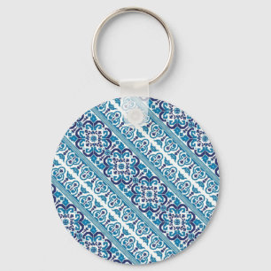 Llavero Diseño de patrones ucranianos decorativos azules l
