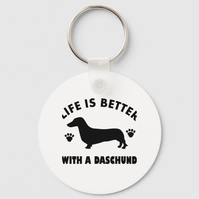 Llavero diseño de perros daschund (Anverso)