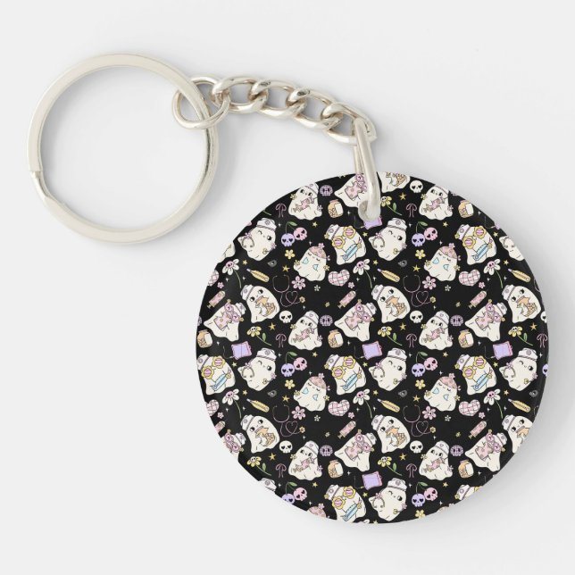 Llavero Diseño de Personalizado Ghost Adorable (Frente)