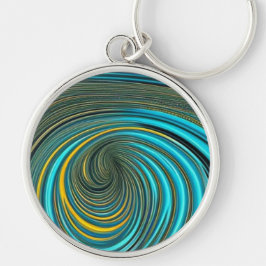 Llavero Diseño de pintura de pintura en espiral verde amar