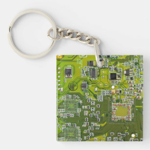 Llavero Diseño de placa de circuito PCB verde claro para p