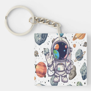 Llavero Diseño de planetas astronautas Galaxy Keychain par