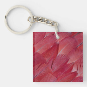 Llavero Diseño de pluma de loro gris africano