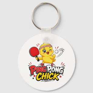 Llavero Diseño de pollita de Ping Pong linda
