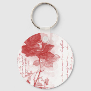 Llavero Diseño de postales de la rosa roja