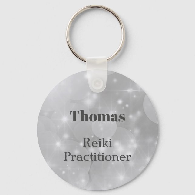 Llavero Diseño de practicante de Reiki personalizado (Anverso)