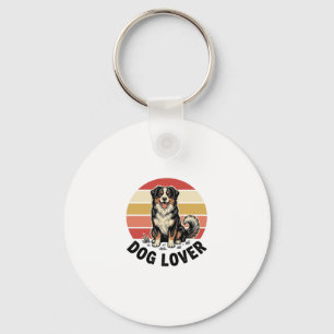 Llavero Diseño de puesta de sol de perro lindo grabado vin