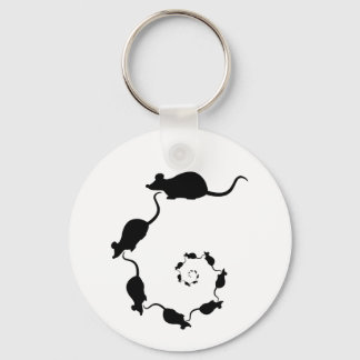 Llavero Diseño de pulsera de ratón negro. Espiral de raton