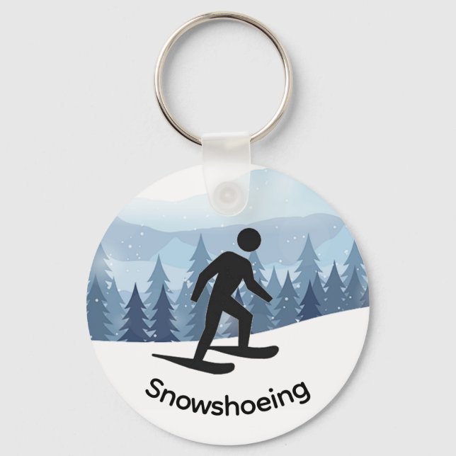Llavero Diseño de raquetas de nieve (Anverso)