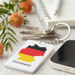 Llavero Diseño de recuerdo de bandera de Alemania en mapa