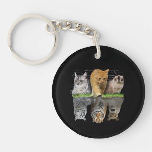 Llavero Diseño de regalo de reflexión de gato divertido