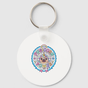 Llavero Diseño de regalo divertido y lindo poder Pugicorn