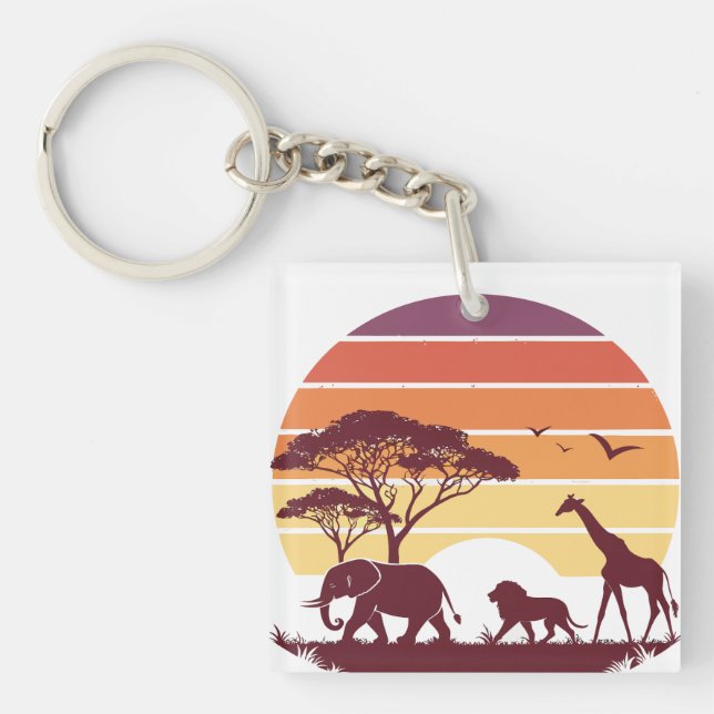 Llavero Diseño de Safari de Silhouette para la Vida Silves (Frente)