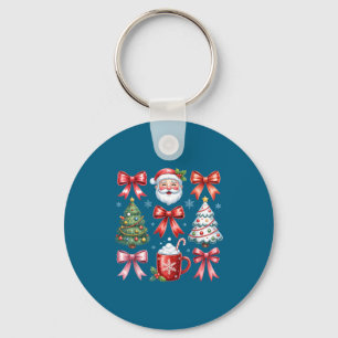 Llavero Diseño de Santa Fe de Coquette de Navidad Retro