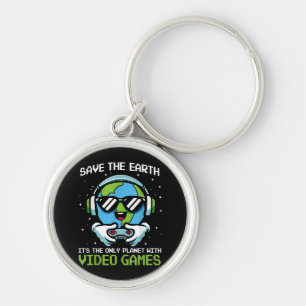 Llavero Diseño de Save Earth Gamer - Divertido vídeo en el