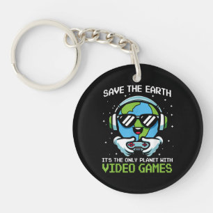 Llavero Diseño de Save Earth Gamer - Divertido vídeo en el