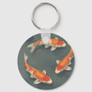 Llavero Diseño de Serenidad de Estanque de Peces Koi Elega